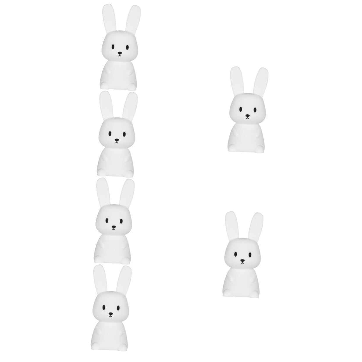 ARTIBETTER 6-Pack LED Night Light - Cute Rabbit Nightlight, Decorative Cartoon Night Lamp, USB Rechargeable, Perfect for Kids Room, Nursery, Birthday Gifts & Bedside Lighting