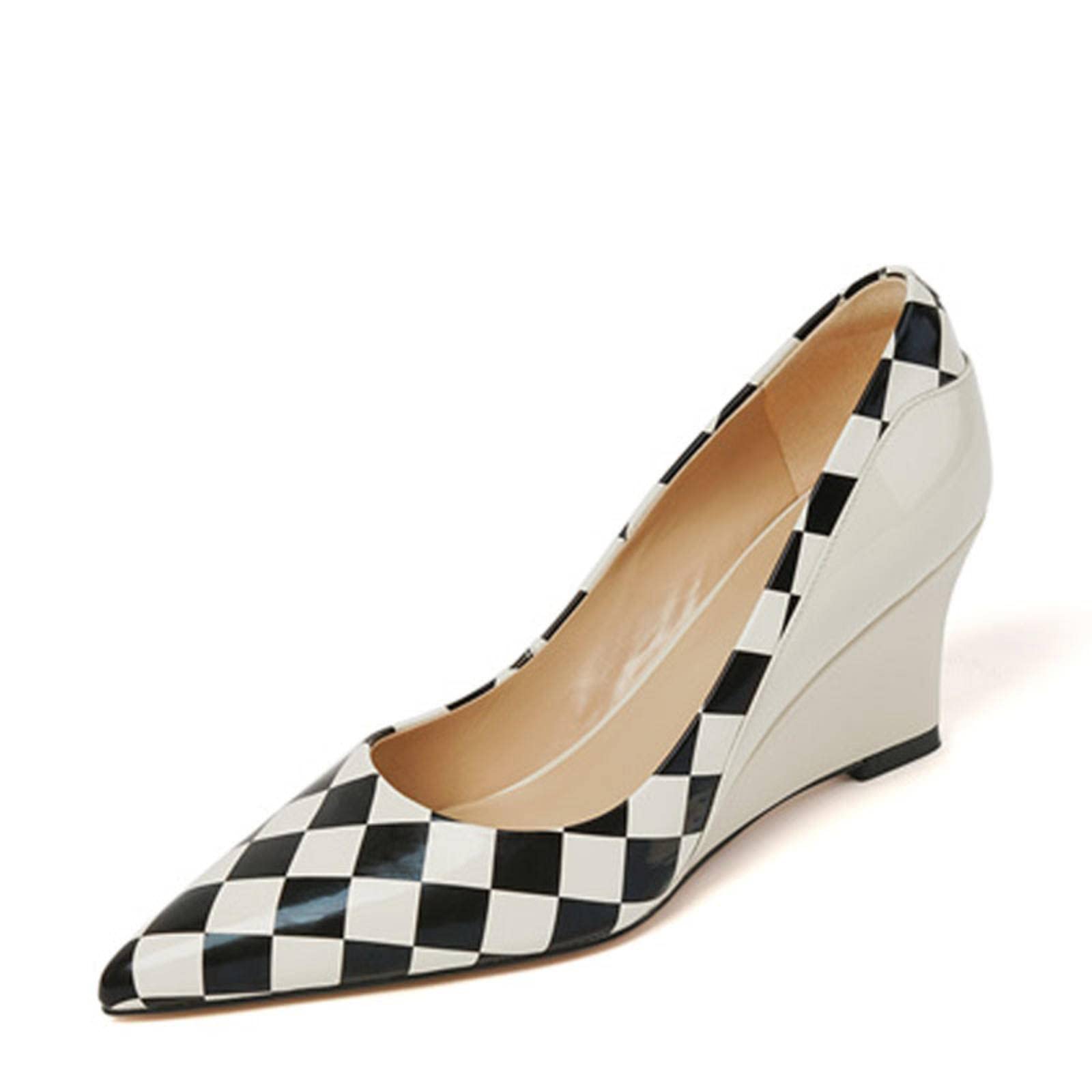 Women's Pointed Toe Leather High Heel Wedge Pumps - Stylish Office Shoes for Spring & Summer | Perfect for Work, Parties & Special Occasions