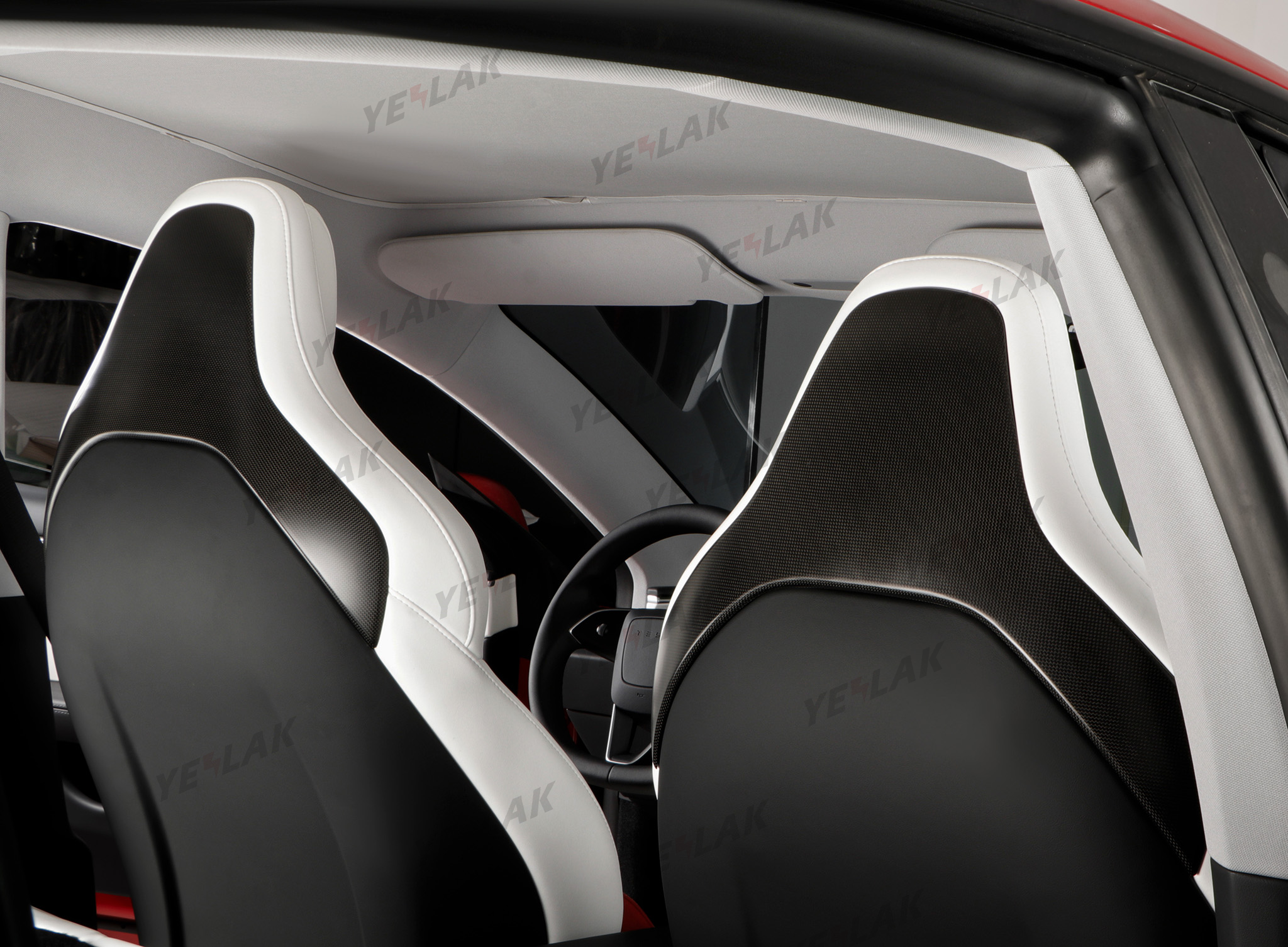 Premium Real Carbon Fiber Seat Back Covers for Tesla Model 3 Performance 2024+ (Plain Weave) - Enhance Interior Style & Protection for Daily Driving & Car Shows