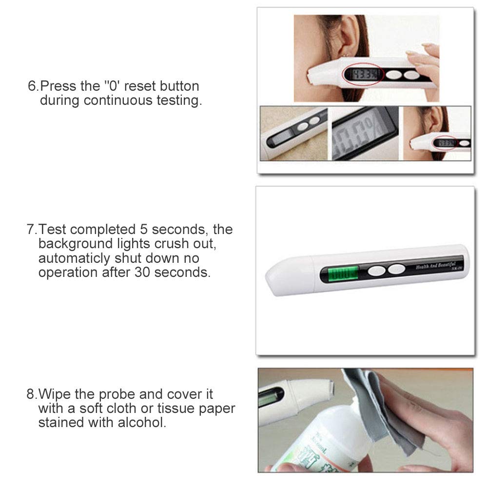 Professional Skin Moisture Tester with LCD Display & Backlight - Accurate Hydration Measurement for Beauty Salons, Spas & Home Use - Essential for Estheticians & Skincare Enthusiasts