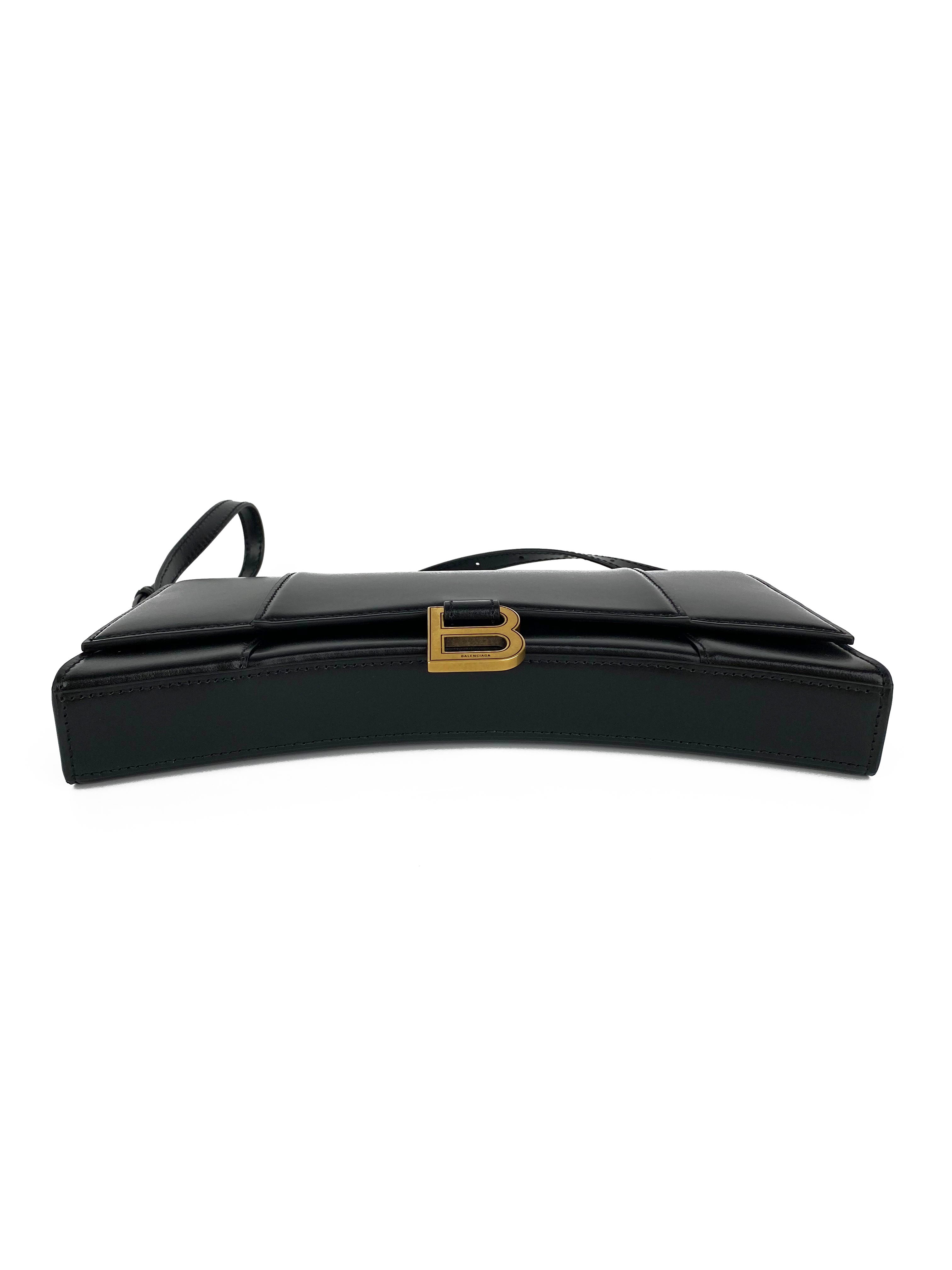 Balenciaga Black Hourglass Baguette Bag - Luxury Designer Handbag for Women | Perfect for Evening Parties, Date Nights & Fashion Events