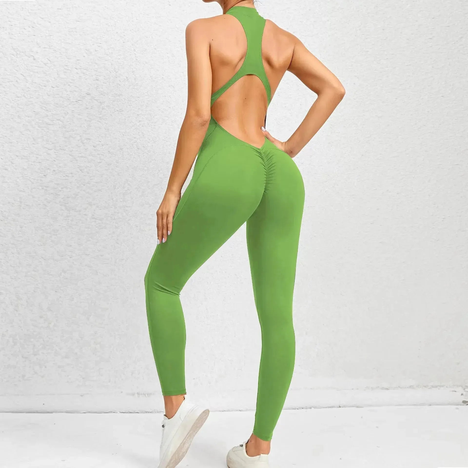 2024 Women's Yoga Sets One Piece - Sleeveless Vest Exercise Crop Jumpsuit with Scrunch Back Pants for Gym, Workout & Fitness | Perfect for Yoga, Pilates, Running and Active Lifestyle