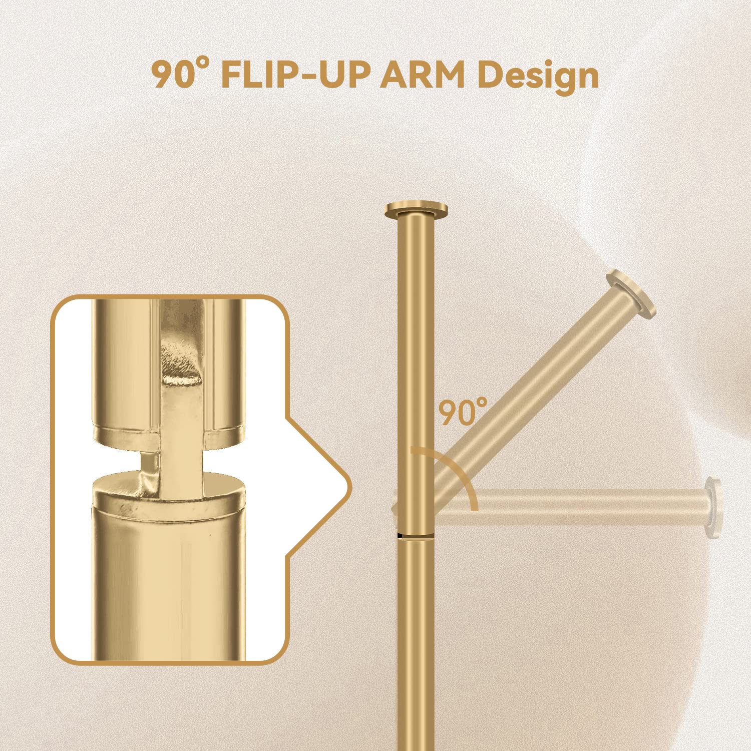 RRM Free Standing Toilet Paper Holder Stand - 22-Inch Stainless Steel Bathroom Tissue Dispenser with Reserve Storage for 3-4 Rolls (Golden) - Perfect for Home, Office & Guest Bathrooms