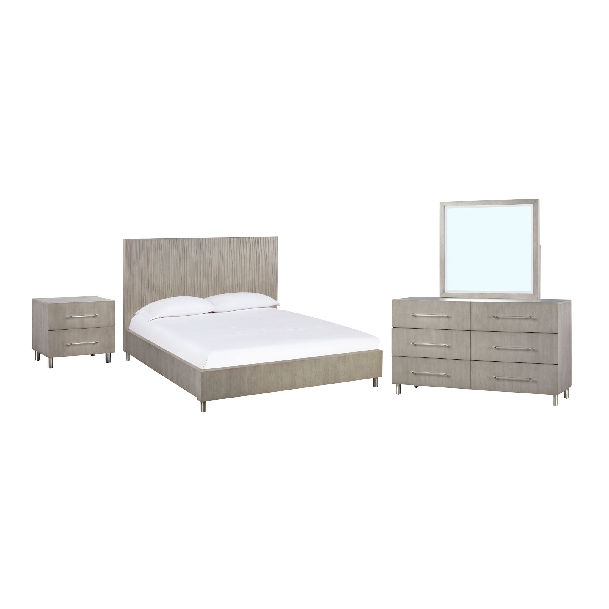 Argento 6-Piece Queen Size Platform Bedroom Set with Storage - Modern Wood Bed Frame, Nightstand & Dresser for Small Space Bedrooms | Perfect for Apartments, Dorms & Guest Rooms