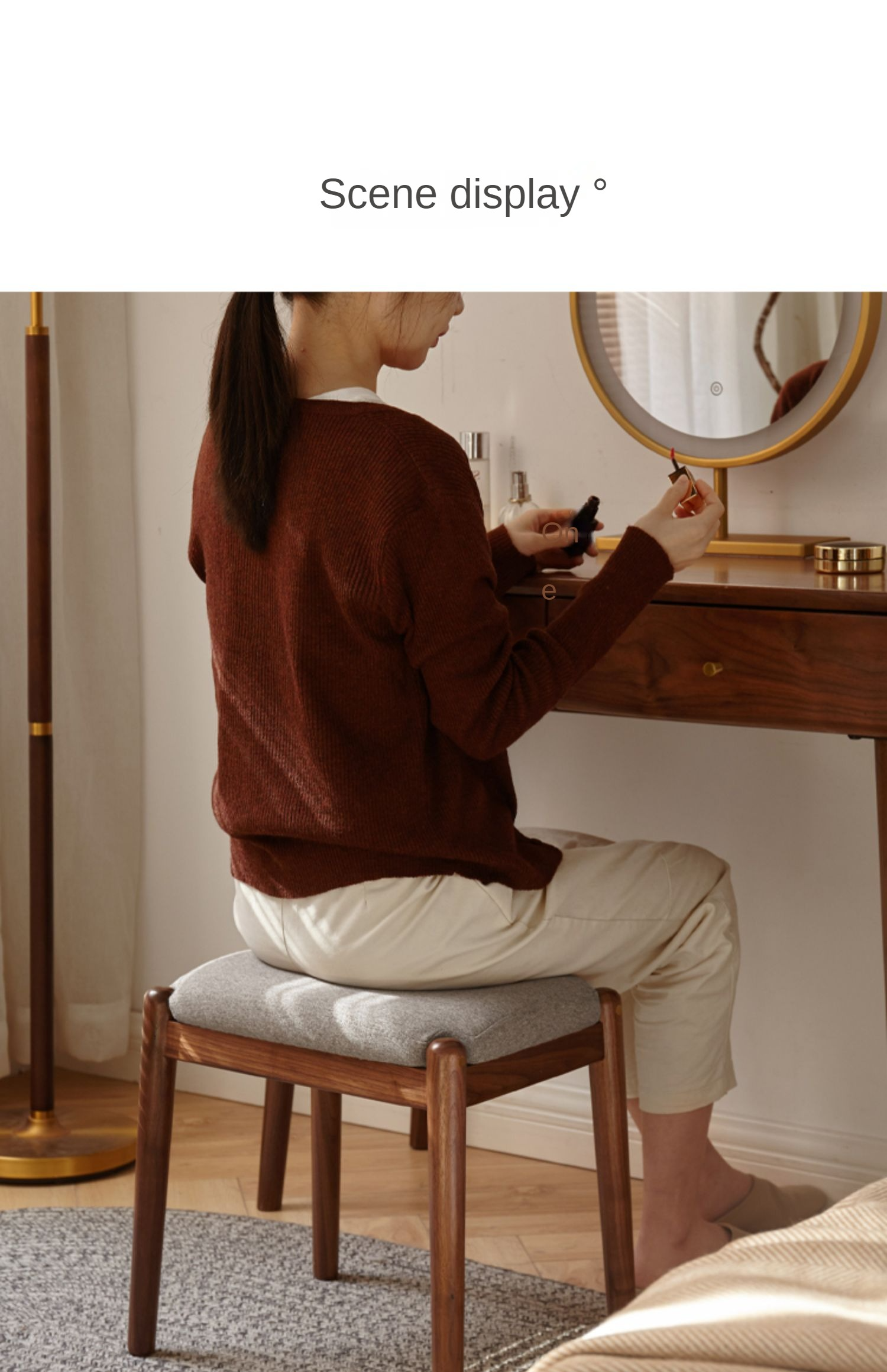 Premium Black Walnut Solid Wood Square Makeup Stool - Durable Vanity Seat with Storage for Bedroom, Bathroom & Dressing Room - Natural Wooden Stool for Makeup Table, Vanity Desk & Dressing Area