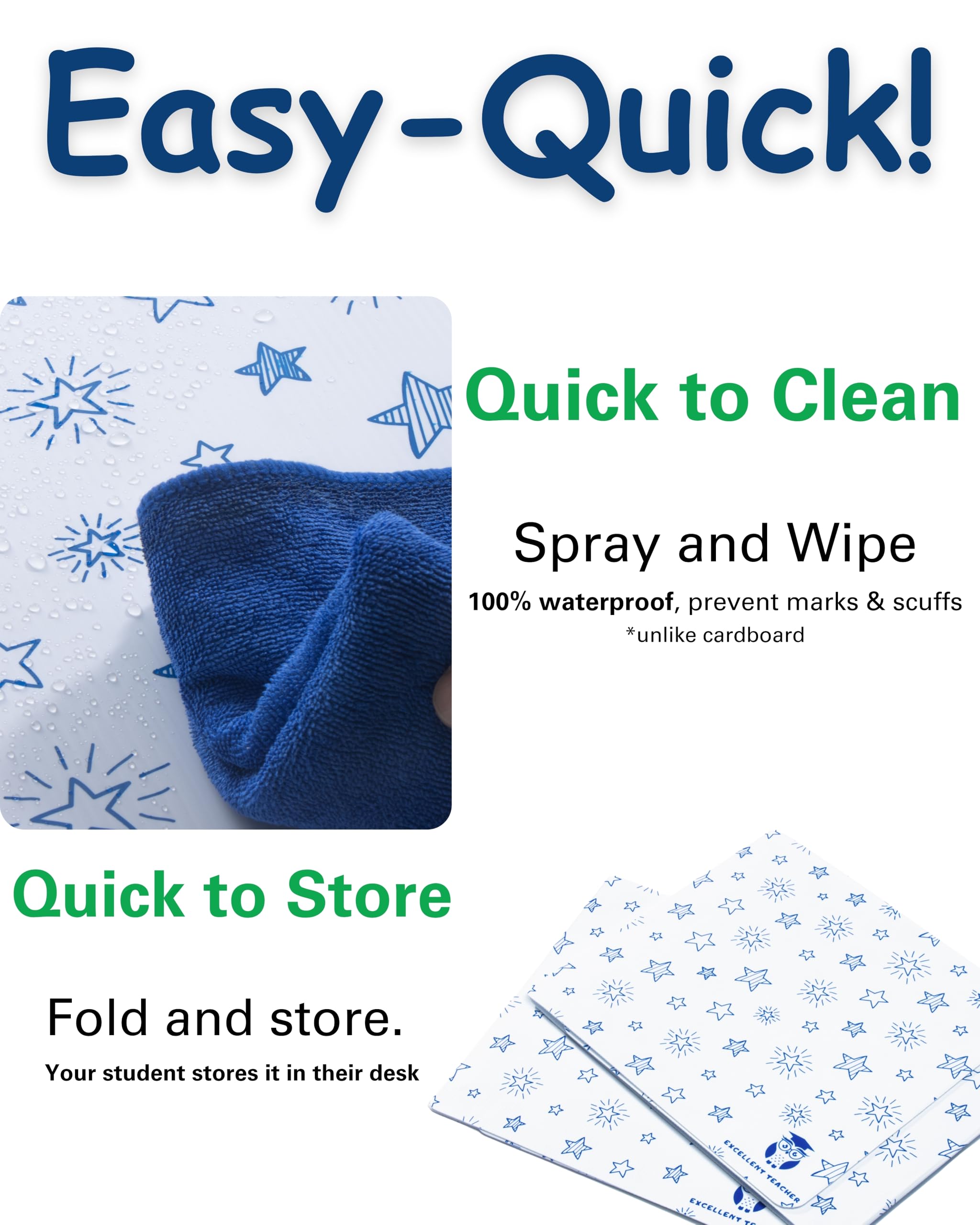 Durable Plastic Privacy Folders for Students - Erasable Desk Dividers for Classroom & Testing