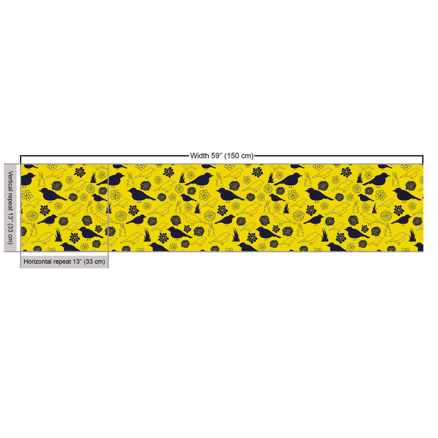 Ambesonne Yellow Bird Fabric - 2 Yards, Upholstery & Home Decor for Living Room