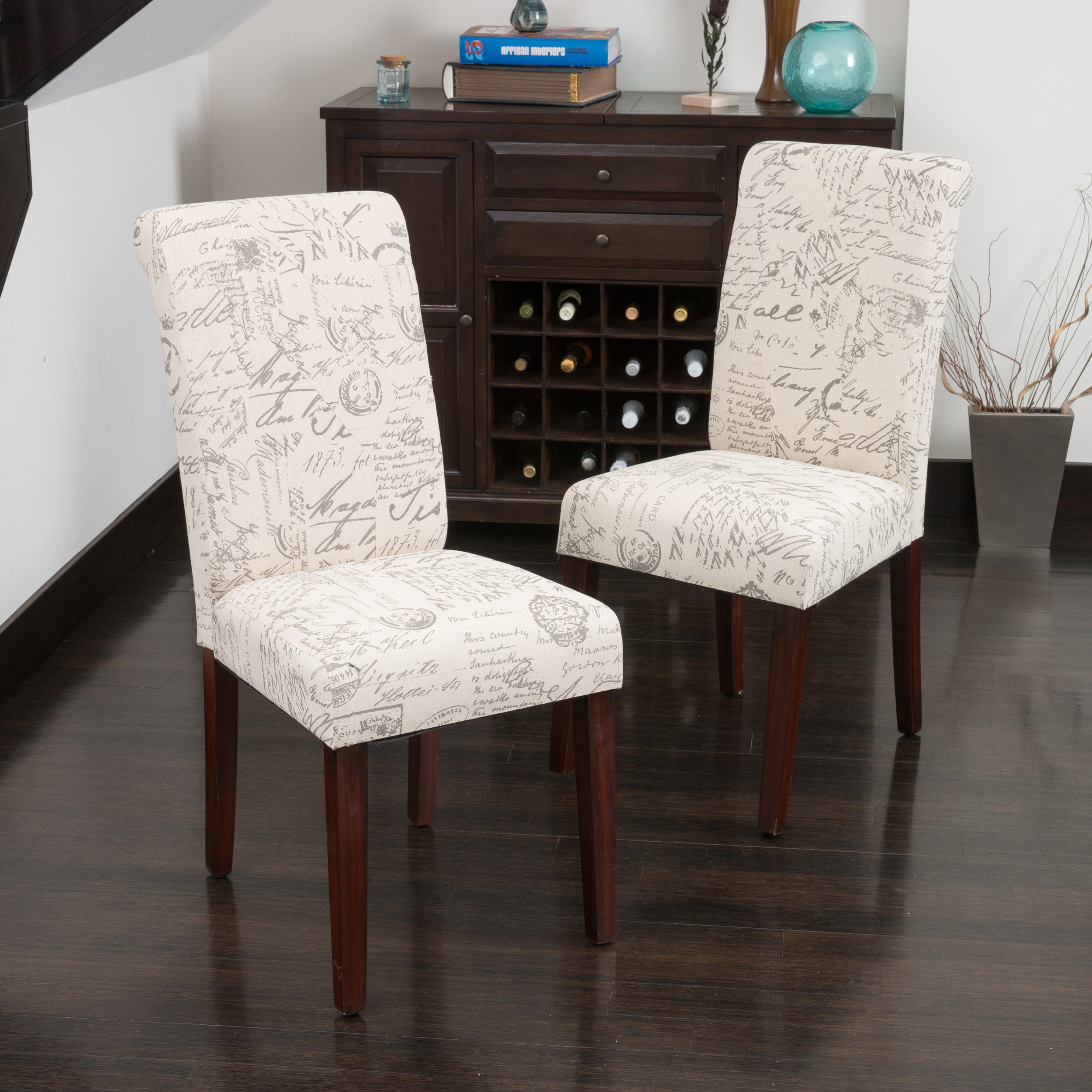Modern Dining Chairs Set of 2 - Sturdy Wooden Kitchen Chairs with Padded Seats - Comfortable Home & Restaurant Furniture for Dining Room, Kitchen, Breakfast Nook