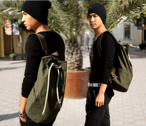 Lightweight Drawstring Sports Backpack - Gym Sack Yoga Shoulder Bag for Men & Women - Perfect for Workouts, Soccer, Basketball & Beach - Green