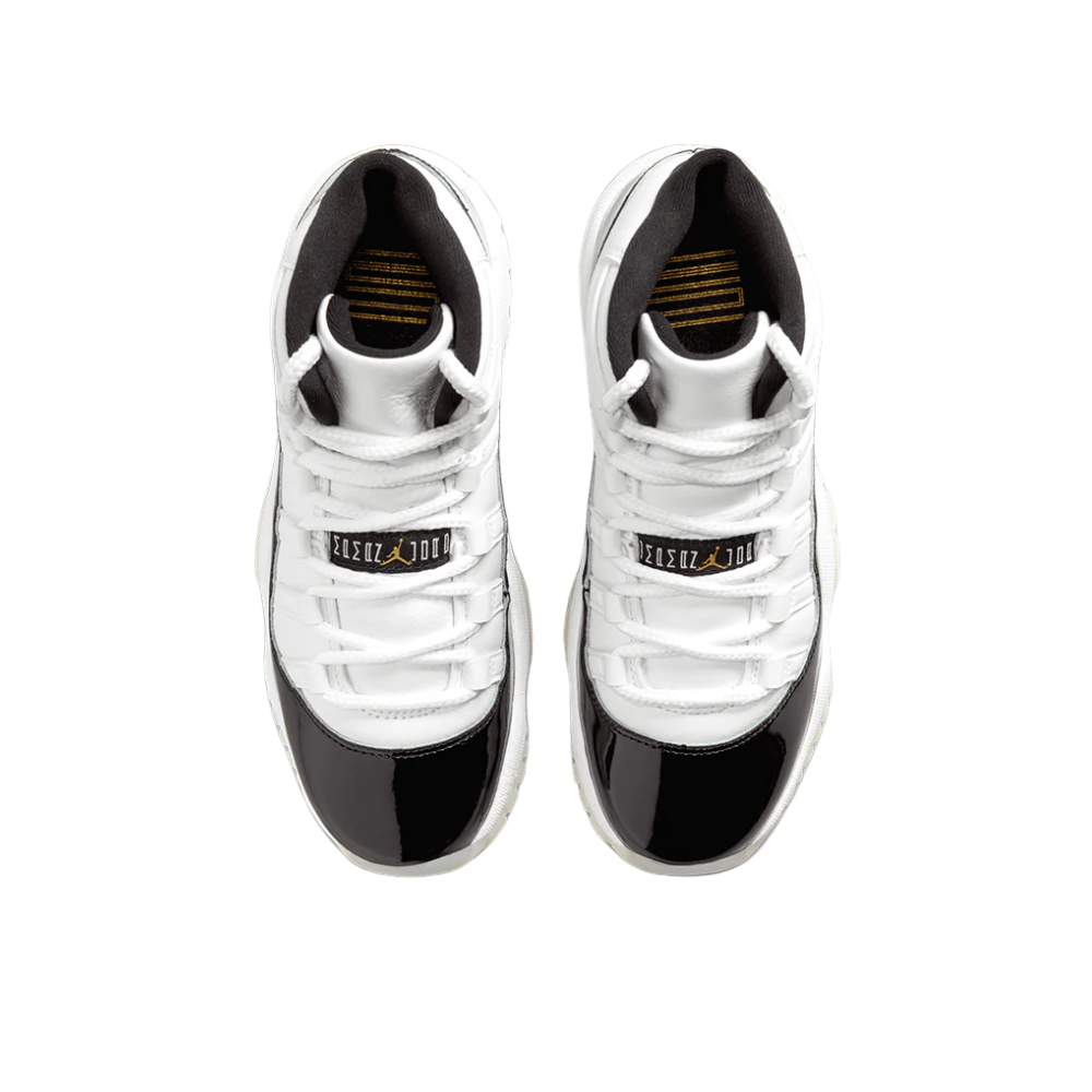 Air Jordan 11 Retro GS Gratitude Basketball Shoes - Black White Metallic Gold for Women & Girls - Perfect for Basketball Games, Sneaker Collecting & Streetwear Fashion