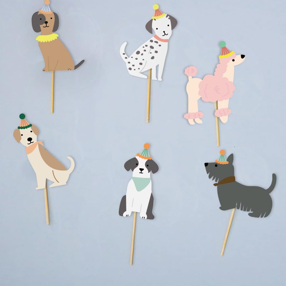 24PCS Pet Dog Cupcake Toppers - Dog Themed Birthday Party Supplies, Puppy Cake Decorations for Baby Showers & Kids Parties - Perfect for Dog Lover Celebrations, Birthday Cakes, and Themed Dessert Displays