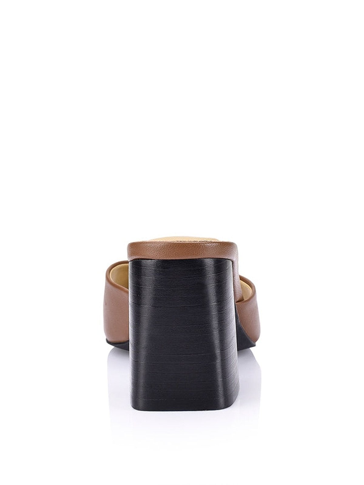 Stop Heeled Mules - Premium Cinnamon Leather Slip-On Shoes for Women | Comfortable & Stylish for Office, Party & Casual Wear