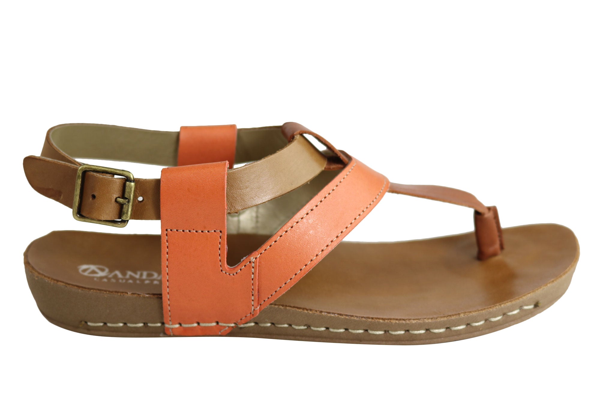 Andacco Yory Women's Comfortable Flat Leather Sandals - Brazilian Made Casual Shoes for Walking, Travel & Summer Outfits