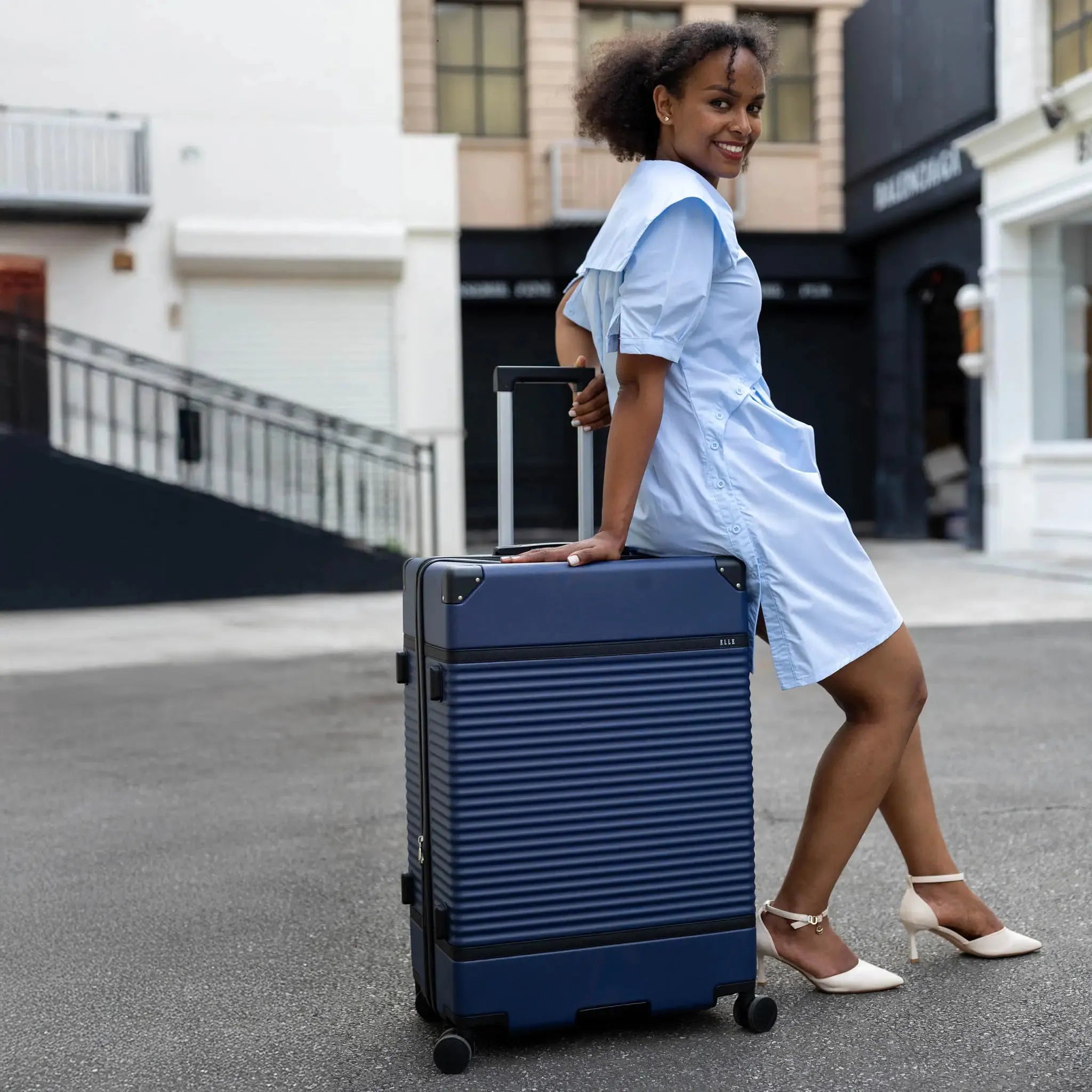 Vintage Expandable 3-Piece Luggage Set by Belleville - Lightweight Spinner Suitcase for Travel, Business Trips & Weekend Getaways