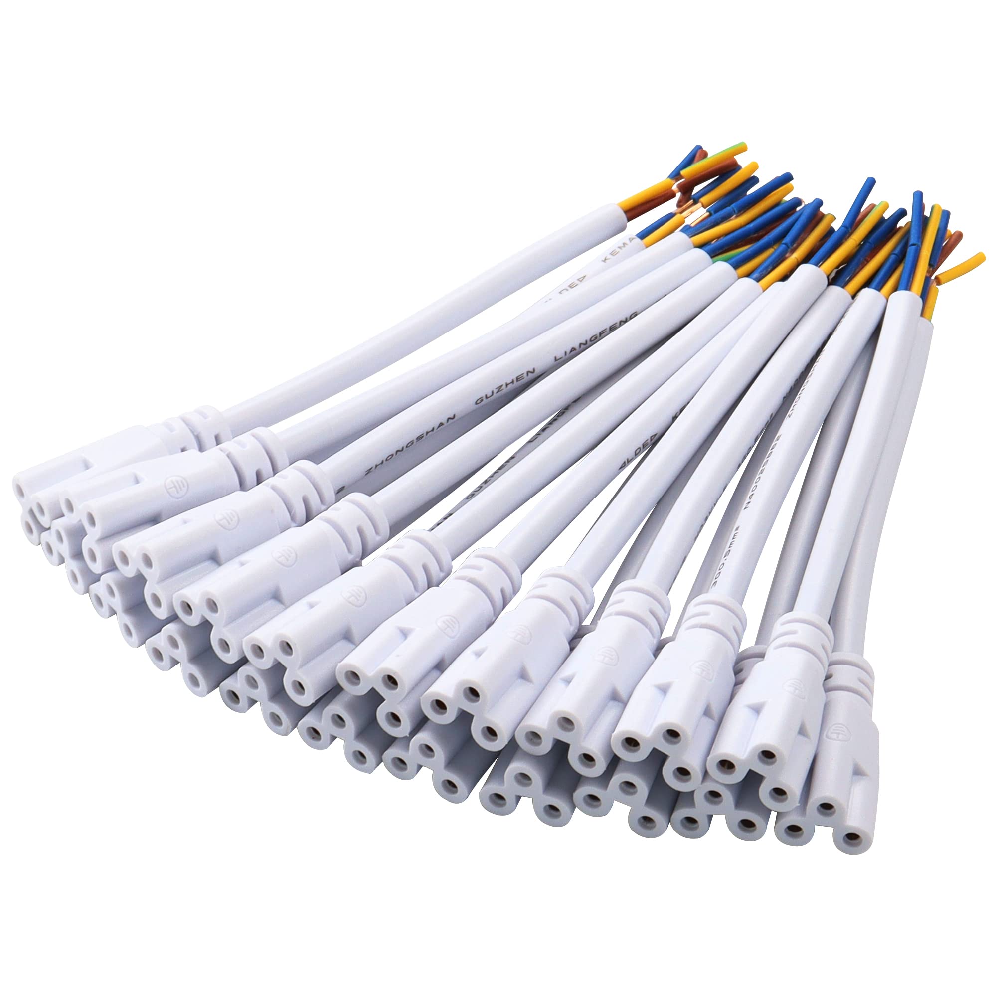 SinLoon 20-Pack T5 T8 LED Tube Light Connector Cables (15cm) - Daylight White Linkable Cords for Ceiling Lights, LED Tube Lamps & Socket Fittings - Perfect for Home, Office & Commercial Lighting Installations