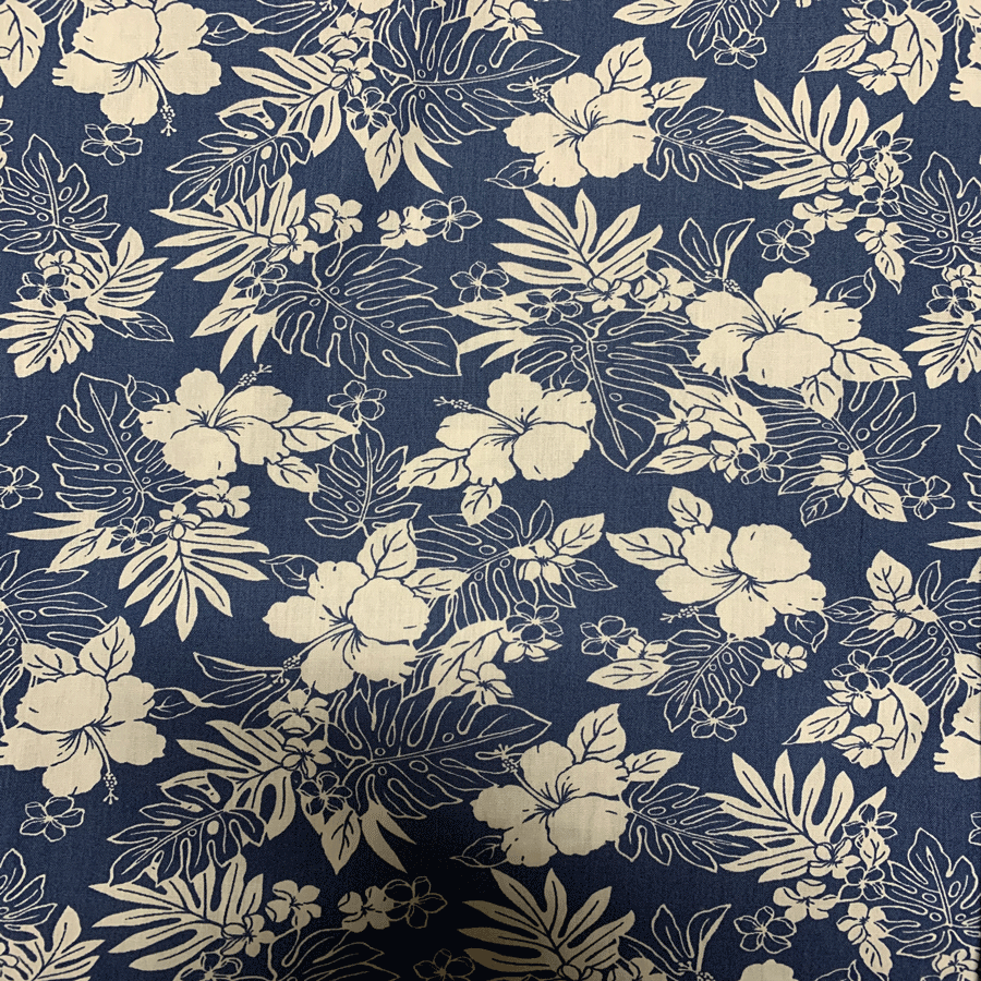 White Hibiscus Slim Fit Short Sleeve Button Up Hawaiian Shirt for Men - Tropical Vacation, Beach Party & Summer Casual Wear