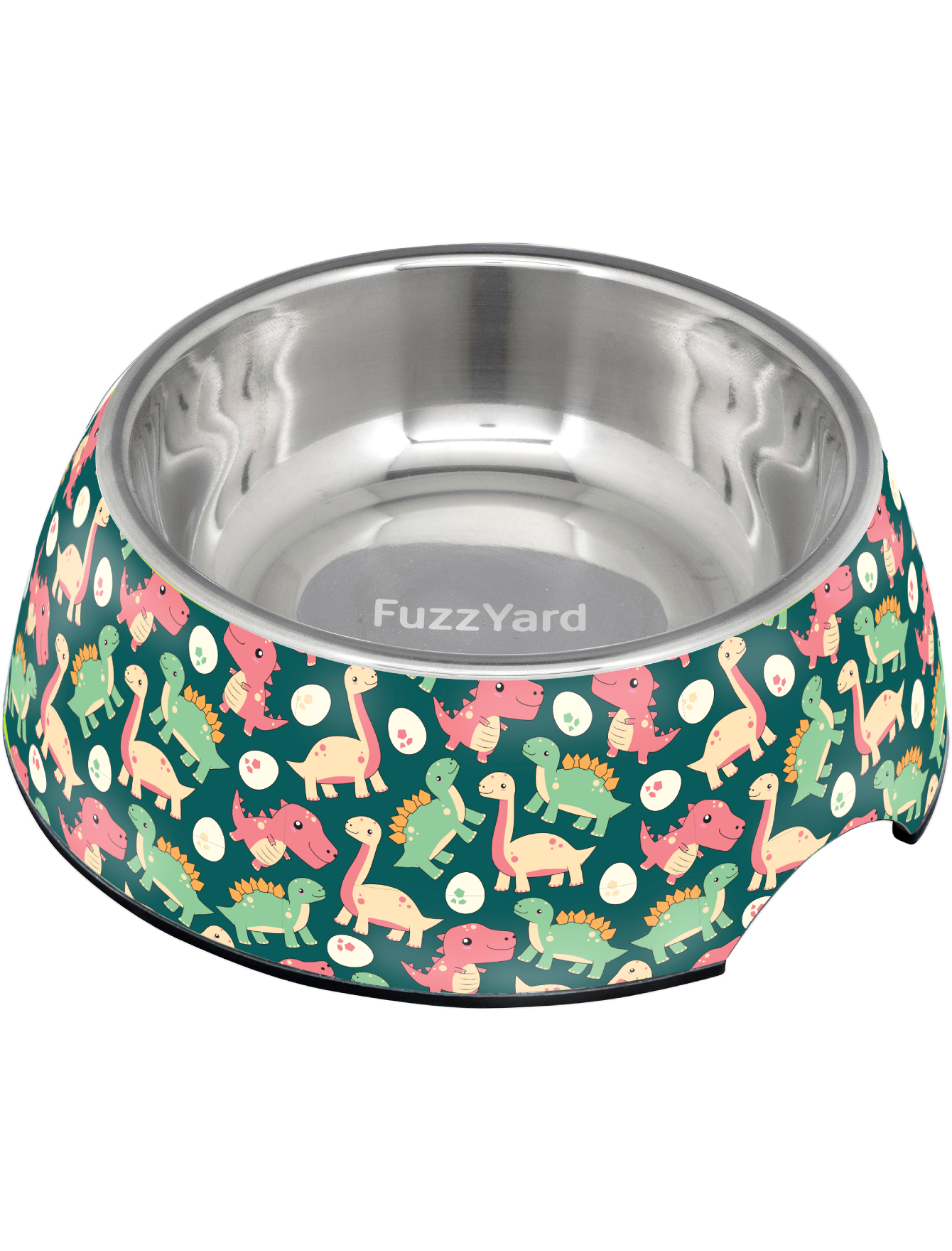 FuzzYard Easy Feeder Pet Bowl for Dogs & Cats - Dinosaur Themed Slow Feeder (3 Sizes: Small, Medium, Large) - Perfect for Fast Eaters & Messy Pets at Home or Travel