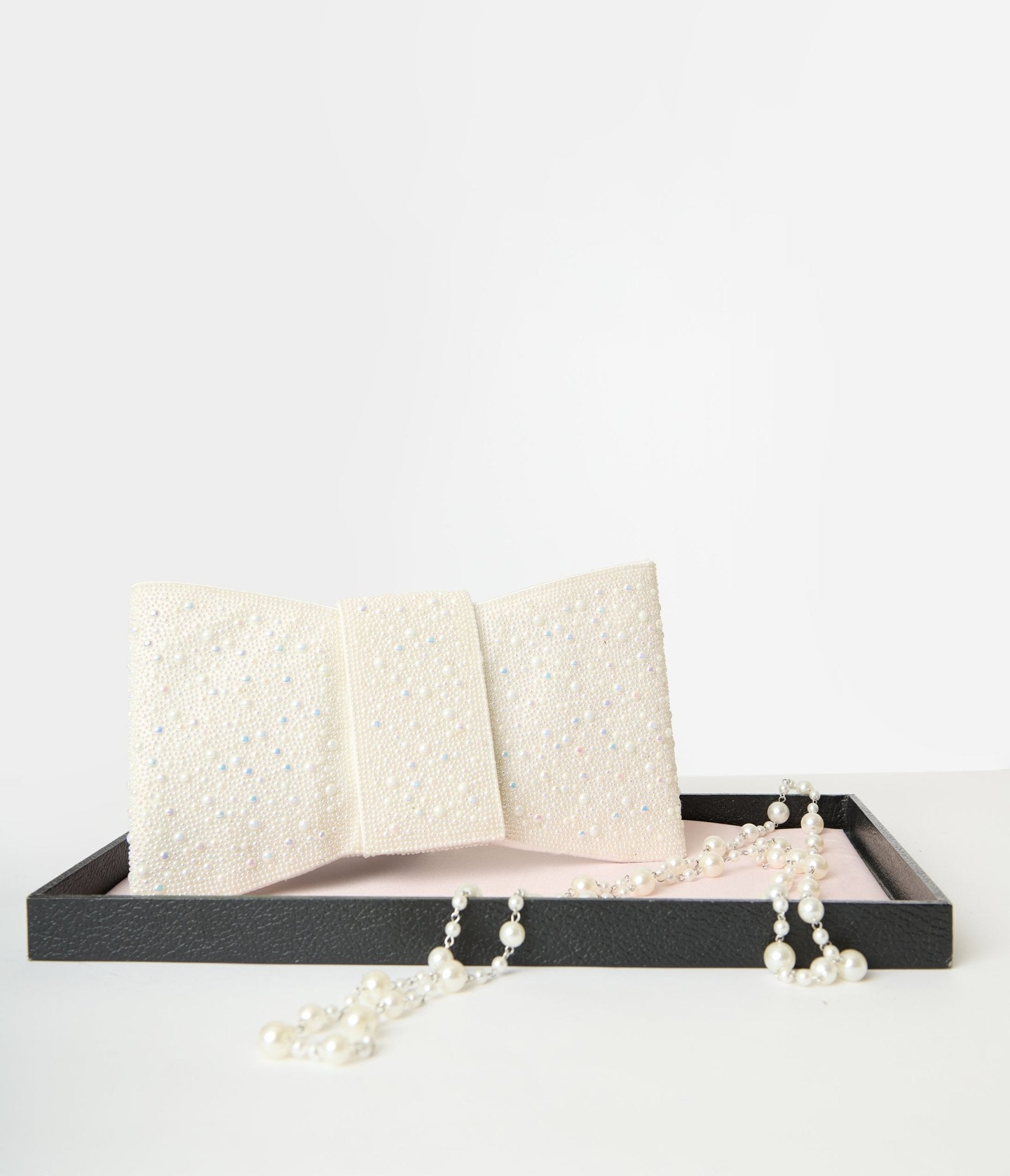 Betsey Johnson Pearl Bow Crossbody Clutch Bag for Women | Elegant Evening Purse for Parties, Weddings & Special Occasions