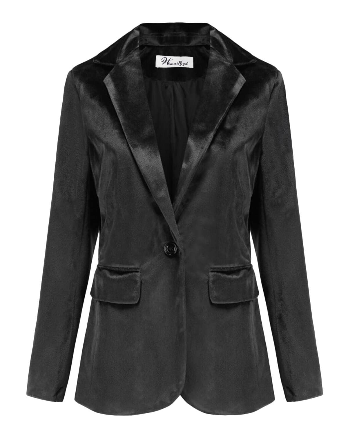 Wemaliyzd Women's Velvet Blazer Jacket - Slim Fit Single Button Office Blazer for Professional Women | Perfect for Business Meetings, Work Attire & Formal Events