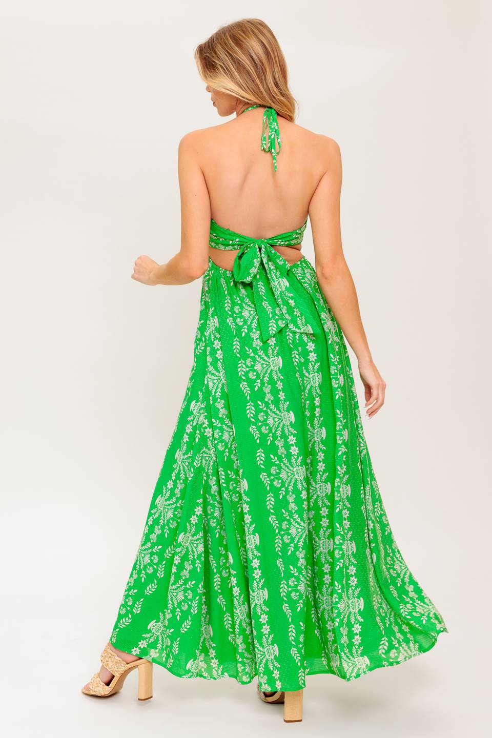 Drifting Sands Maxi Dress in Green - Flowy Summer Beach Dress for Women, Perfect for Vacations, Parties & Casual Outings