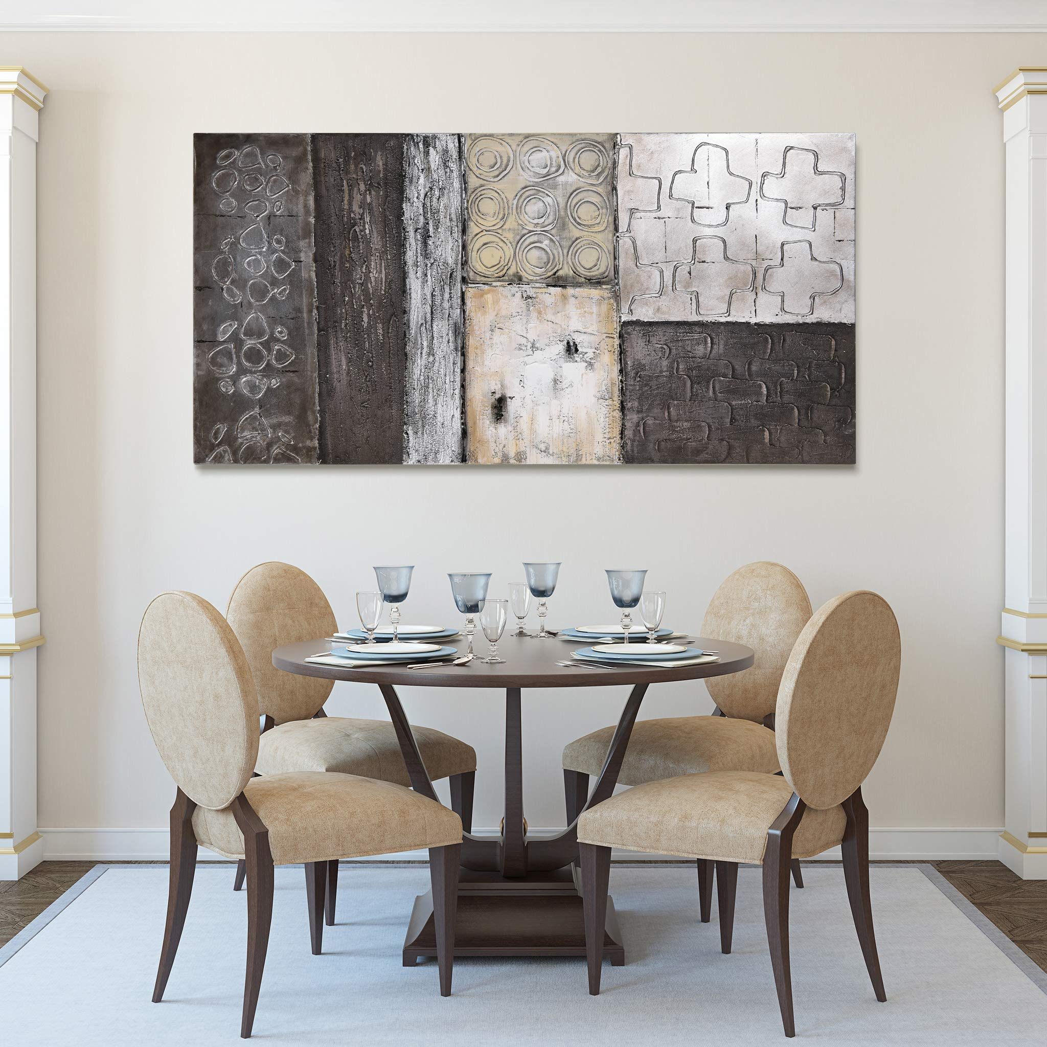 Stacked 2 Textured Metallic Oil Painting by Martin Edwards - Empire Art Direct | Modern Abstract Wall Art for Living Room, Bedroom & Office Decor