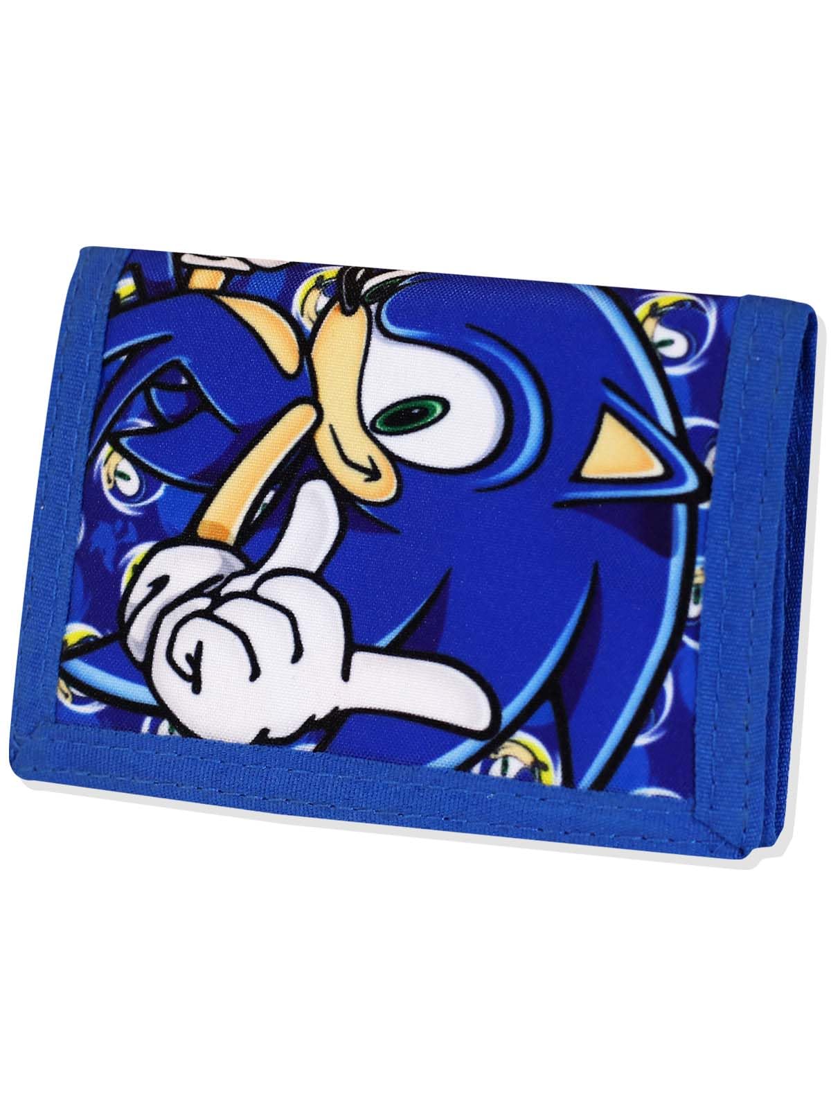 Sonic The Hedgehog Wallet for Kids - Boys and Girls Trifold Canvas Purse with Hook & Loop Closure, Zip Pocket & Coin Holder - Perfect for School, Travel, and Everyday Use