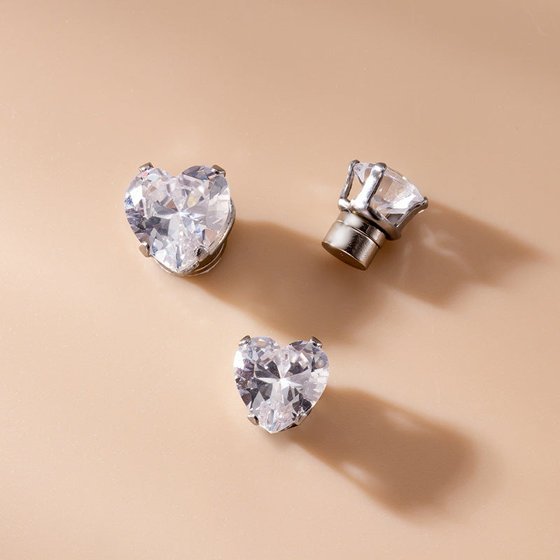 6mm & 7mm Magnetic Surgical Steel Heart Earrings - Non Piercing Studs for Sensitive Ears | HSPJ782 | Perfect for Daily Wear, Work & Special Occasions