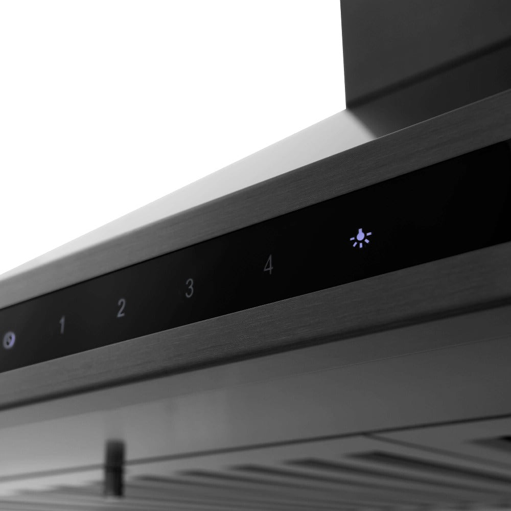 ZLINE 48 Inch Professional Kitchen Package - Black Stainless Steel Dual Fuel Range with Convertible Range Hood (2KP RABRH48) | Perfect for Home Chefs & Modern Kitchens