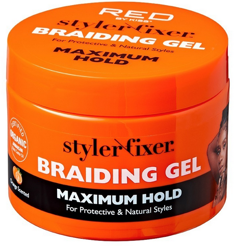 KISS STYLER FIXER Braiding Gel with Maximum Hold - Strong Hair Styling Gel for Braids, Cornrows & Protective Styles - Perfect for Natural Hair Care & Salon Use