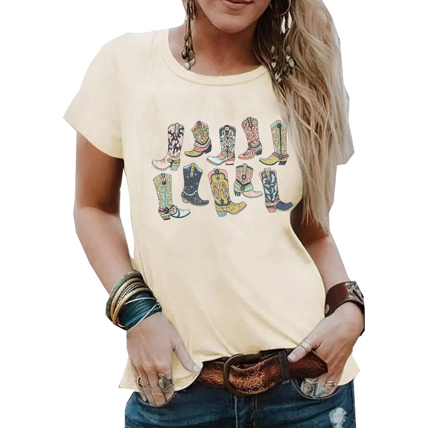 Western Vintage Graphic Tee for Women - Funny Cowboy Shirt for Country Music Fans