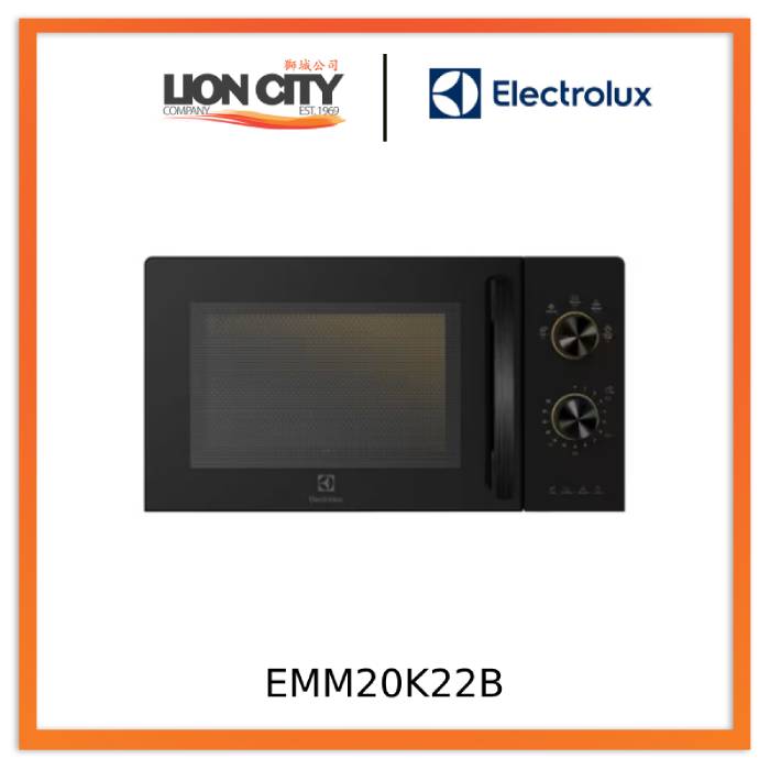 Electrolux EMM20K22B 20L Freestanding Microwave Oven - Compact Countertop Microwave with 10 Power Levels & Easy Clean Interior - Perfect for Small Kitchens, Dorms & Office Break Rooms