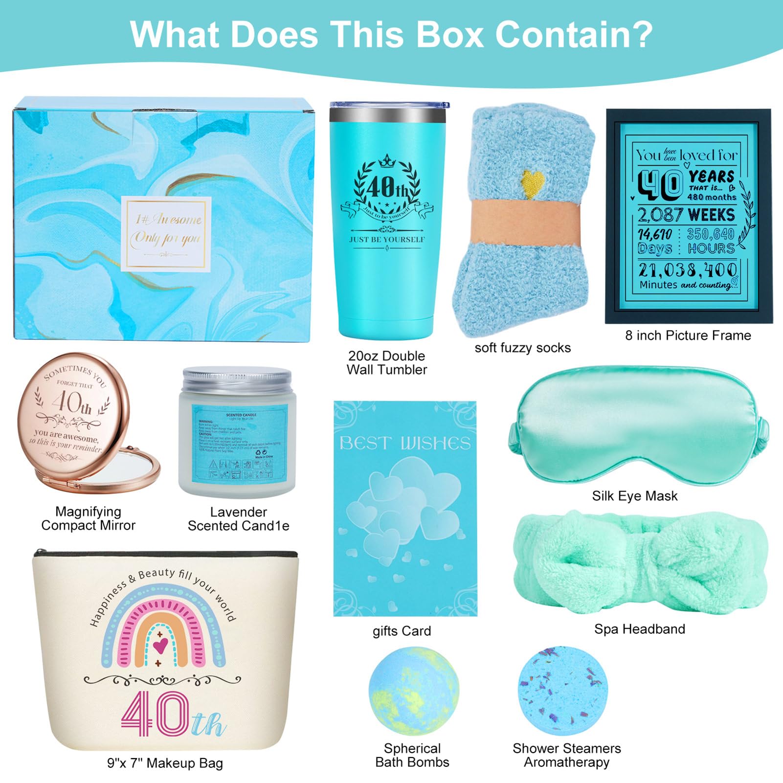 Unique 40th Birthday Gifts for Women - Thoughtful Present Ideas for 40 Year Old Women, Mom, Wife, Sister, Girlfriend & Coworker | Perfect for Birthday Celebrations, Milestone Surprises & Special Occasions