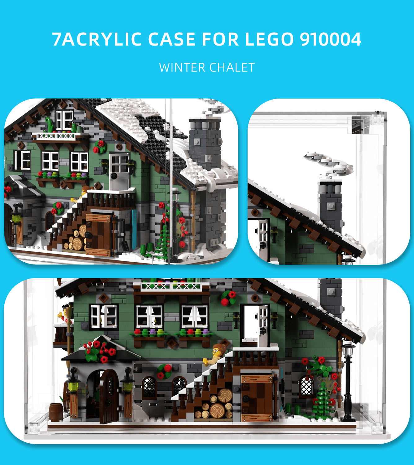 LEGO BrickLink Winter Chalet 910004 Display Case - Premium Acrylic Showcase for Collectible LEGO Sets - Perfect for Home Decor, Office Display & Gift Giving