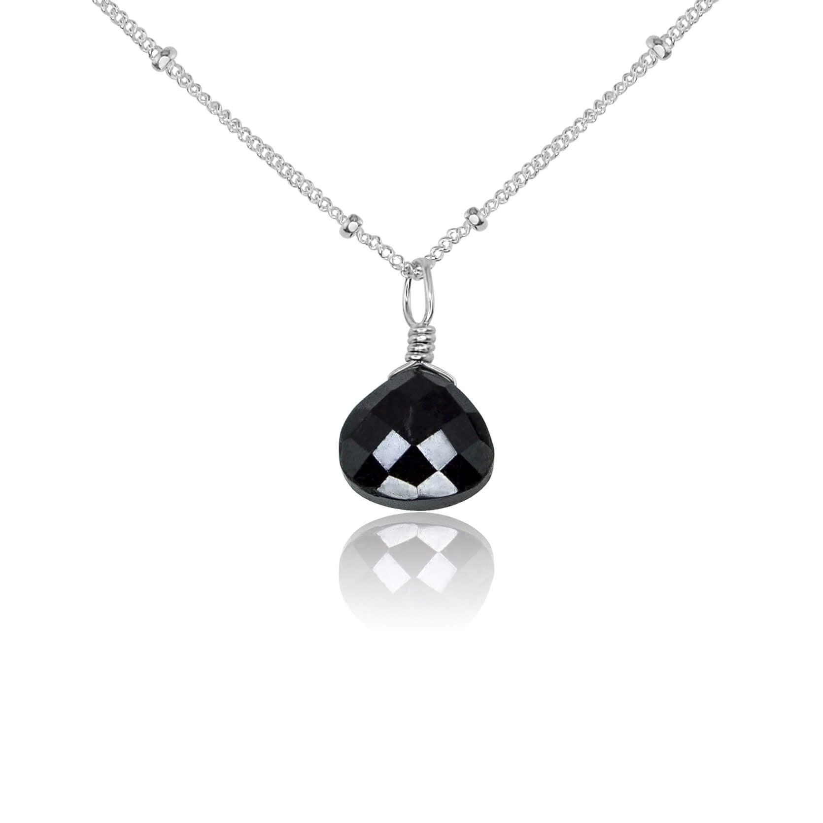 Black Tourmaline Crystal Pendant Necklace for Women - Natural Gemstone Jewelry for Protection & Healing - Perfect for Meditation, Energy Cleansing & Everyday Wear