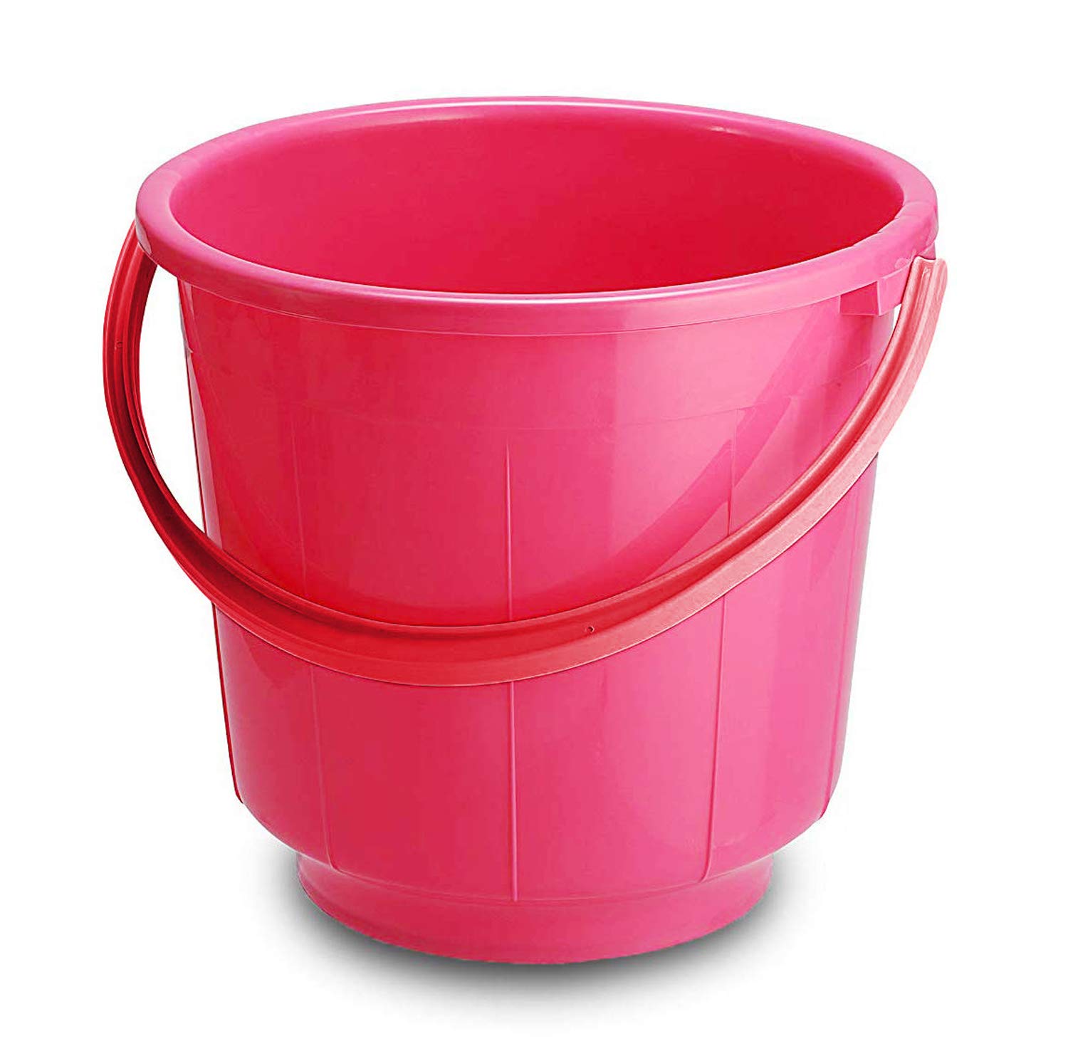 Kuber Industries 13L Unbreakable Plastic Bathroom Bucket - Heavy Duty Shower Pail with Handle, Pink (CTKTC037883) - Perfect for Bathing, Cleaning, Laundry & Household Storage