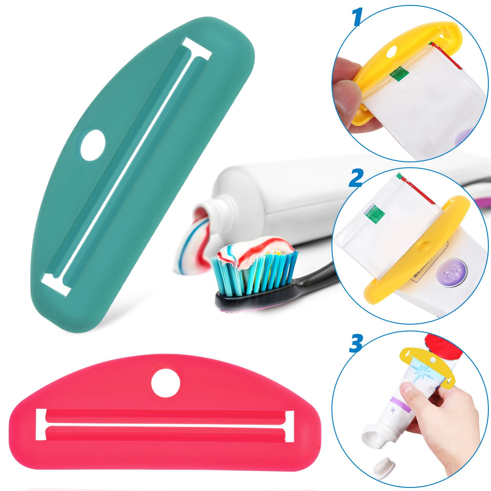 6-Pack Toothpaste Tube Squeezer & Roller Clips - Efficient Toothpaste, Face Wash & Pigment Tube Wringer - Perfect for Travel, Home & DIY Projects