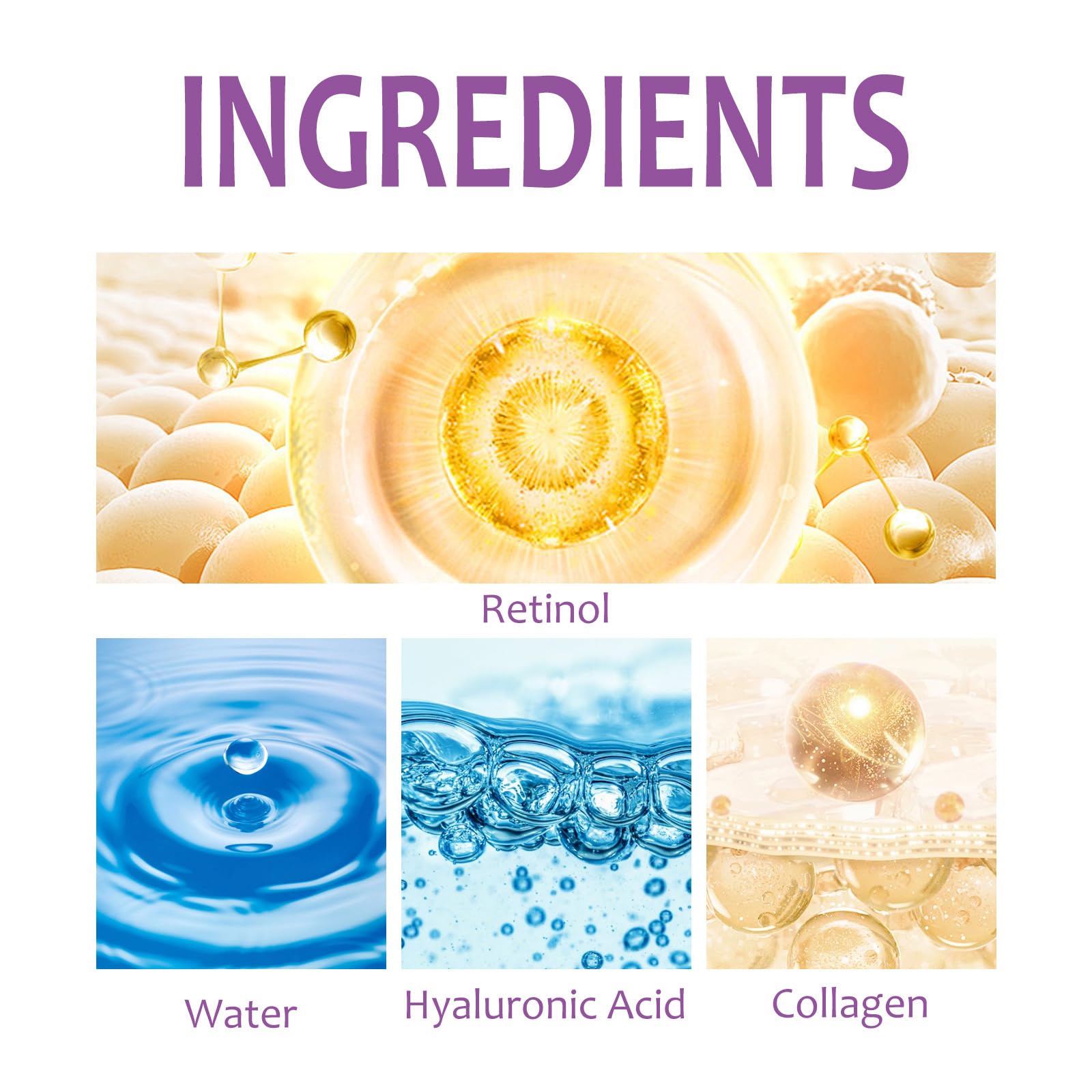 Retinol Collagen & Hyaluronic Acid Neck Firming Cream - Anti Wrinkle Tightening Cream for Women | Lifts & Tightens Loose Skin | Perfect for Night Routine & Daily Anti-Aging Care