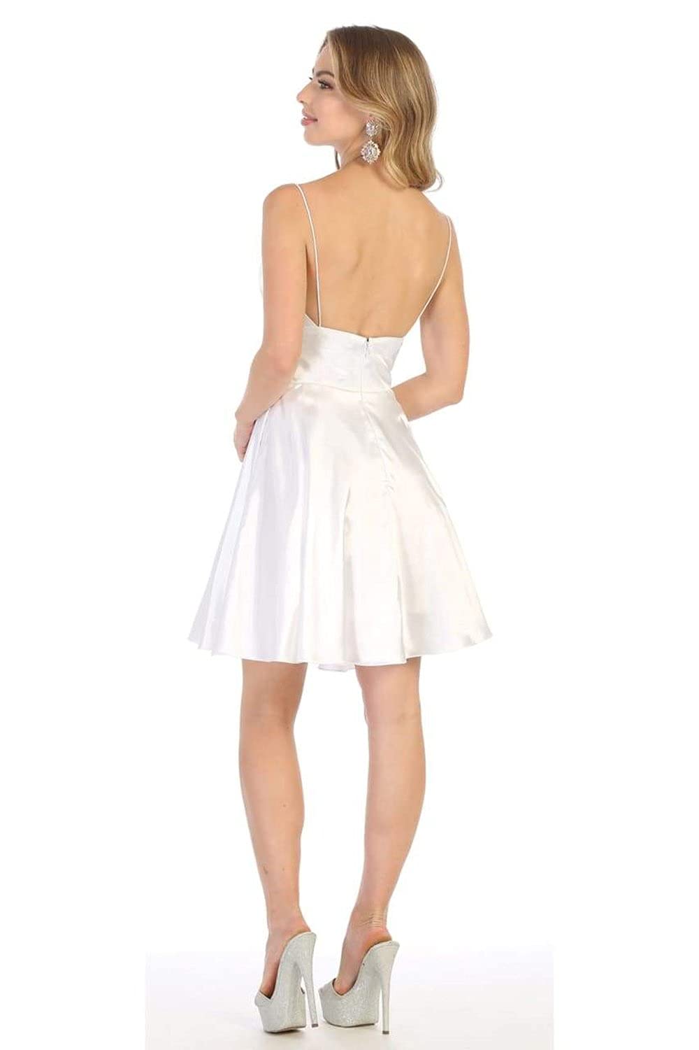 Elegant White Short Cocktail Dress for Women - Perfect for Parties, Weddings & Evening Events