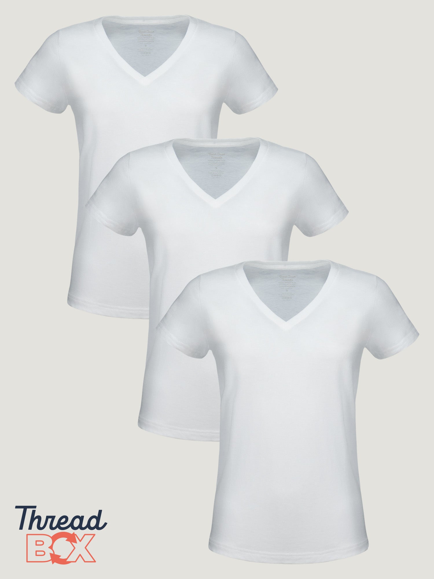 Women's All White V-Neck T-Shirts 3-Pack - Soft Cotton Casual Tees for Everyday Wear, Workout & Layering