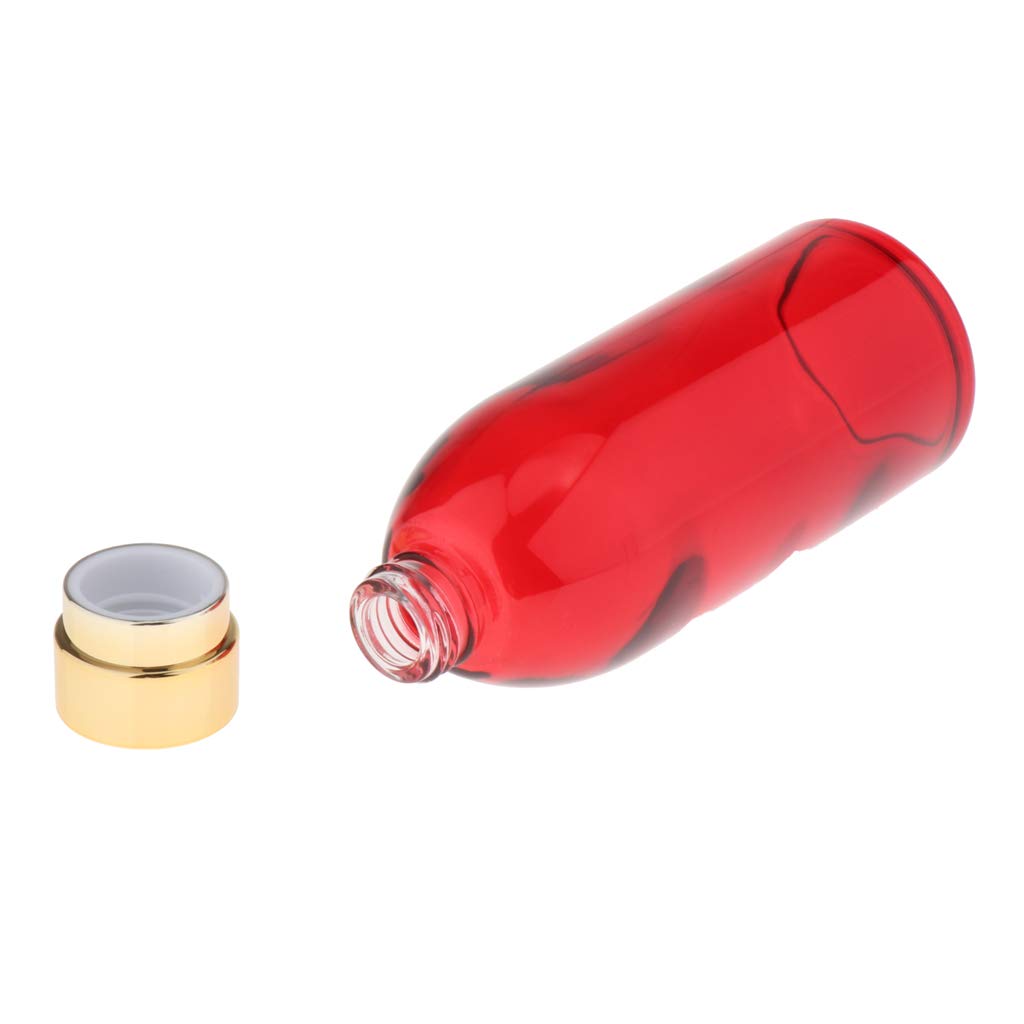 120ml Empty Glass Bottle with Red Golden Cap - Ideal for Makeup, Cosmetic Cream, Lotion & Skincare Samples - Perfect for DIY Beauty, Travel Size & Sample Packaging