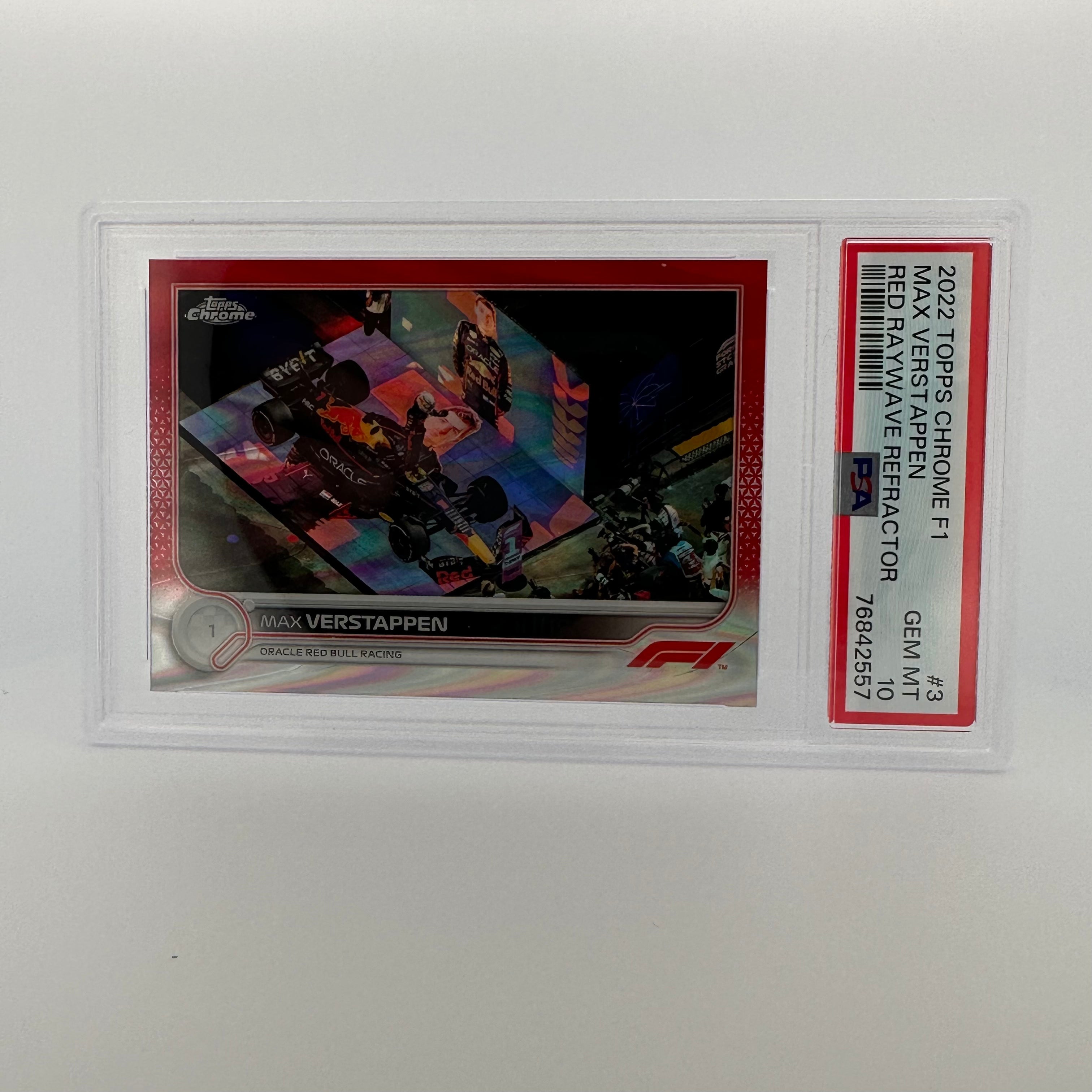 PSA 10 Max Verstappen #3 Red Raywave Refractor Trading Card - Perfect for Collectors, Sports Memorabilia & F1 Racing Fans