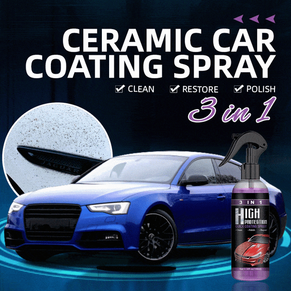 3 in 1 Ceramic Car Coating Spray - Long Lasting Protection, Hydrophobic & Scratch Resistant - Perfect for Cars, Trucks & SUVs (Shine & Protect in One Step)