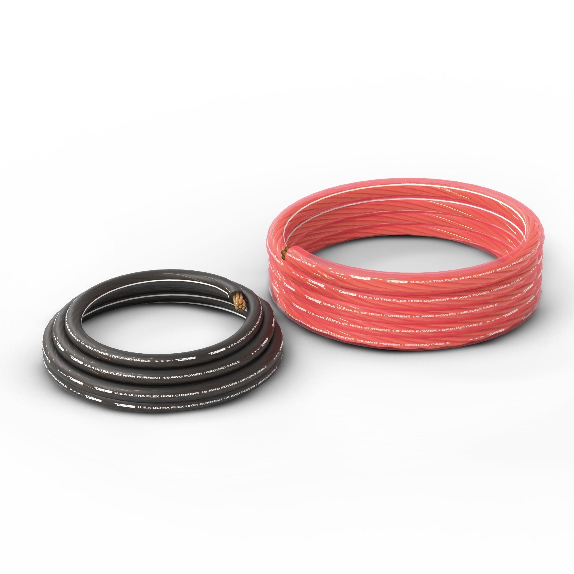 DS18 PW OFC1/0GA 5BK/20RD 1/0 Gauge Ultra Flexible OFC Ground Power Cable Kit - 5 Ft Black & 20 Ft Red for Car Audio, RV, Marine & Off-Road Vehicle Electrical Systems