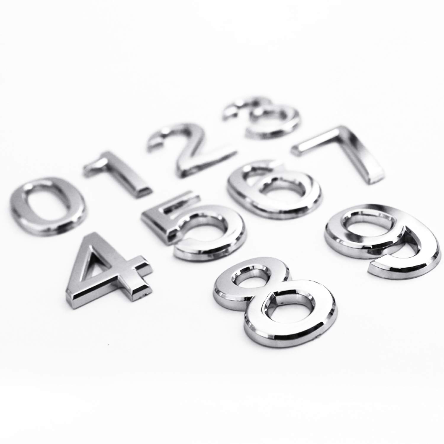2.75 Inch Self-Adhesive House Numbers - Silver Mailbox & Door Address Signs for Apartments, Homes & Streets - Easy Peel & Stick Installation for Enhanced Curb Appeal