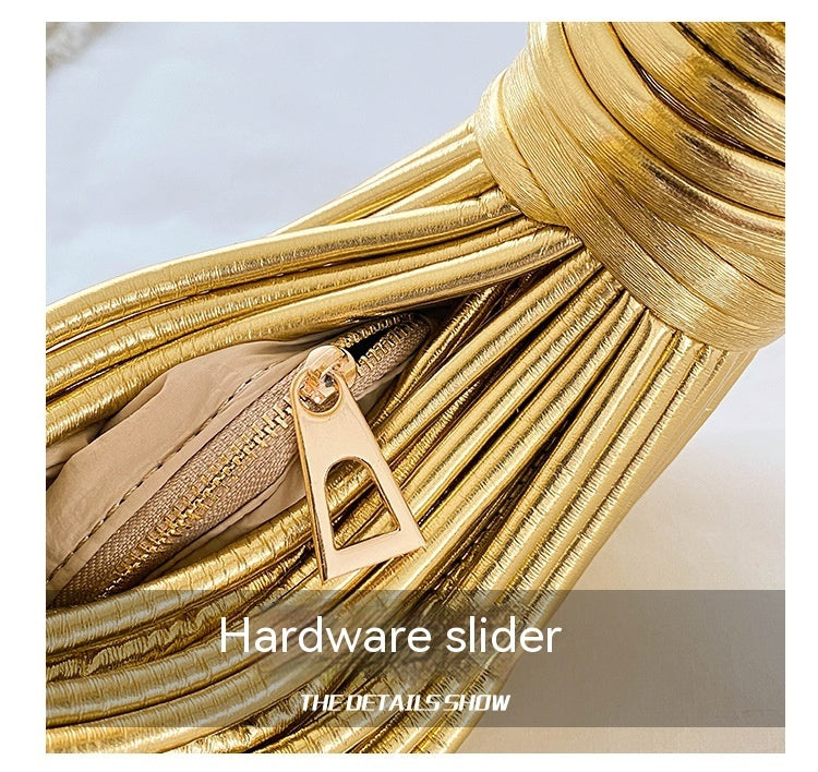Vegan Leather Noodles Style Underarm Bag - Shiny Surface Tote & Crossbody Bag for Women | Perfect for Work, Travel, and Everyday Use