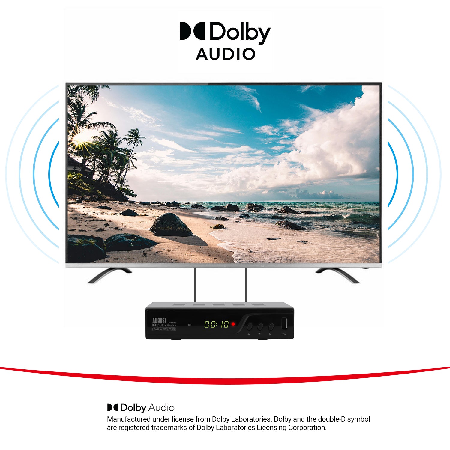 Freeview TV Recording Box with 256GB Internal SSD Storage - Record 100+ Hours of TV Shows | August DVB502 | Perfect for Cord-Cutters & TV Enthusiasts