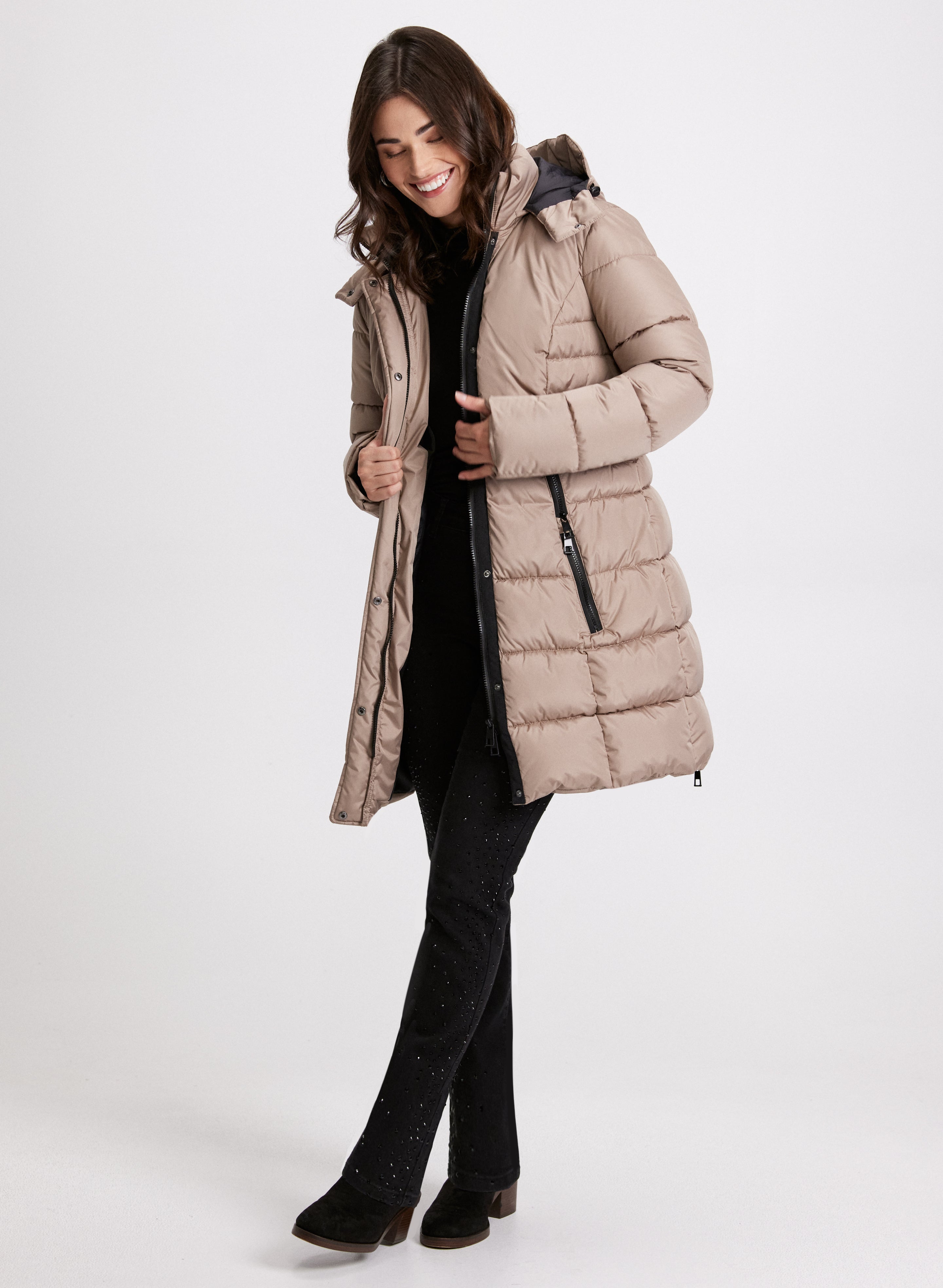Women's Lightweight Box Quilt Puffer Coat - Warm Winter Jacket for Outdoor Activities, Hiking & Travel