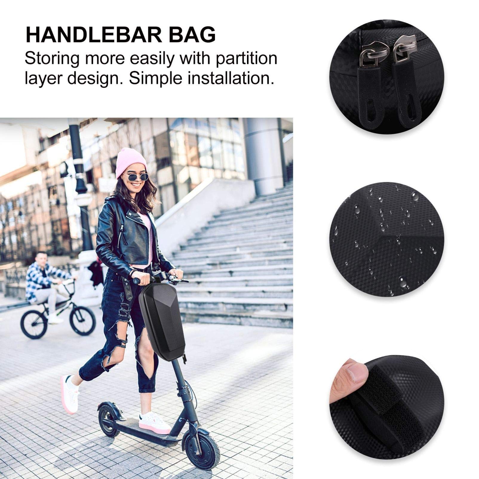 VICASKY Bike Handlebar Bag - Waterproof Front Storage Pouch for Electric Bikes, Scooters & Cycling | Perfect for Commuting, Outdoor Adventures & Daily Essentials