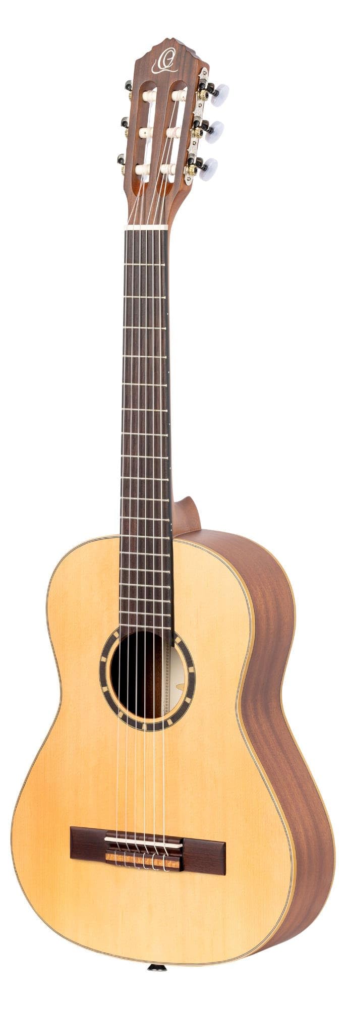 Ortega R121L-1/2 Left-Handed 1/2 Size Classical Guitar - 6 String Nylon Spruce Top Natural Satin Finish with Gig Bag | Perfect for Beginners, Kids & Travel | Home Practice, Music Lessons & Performances