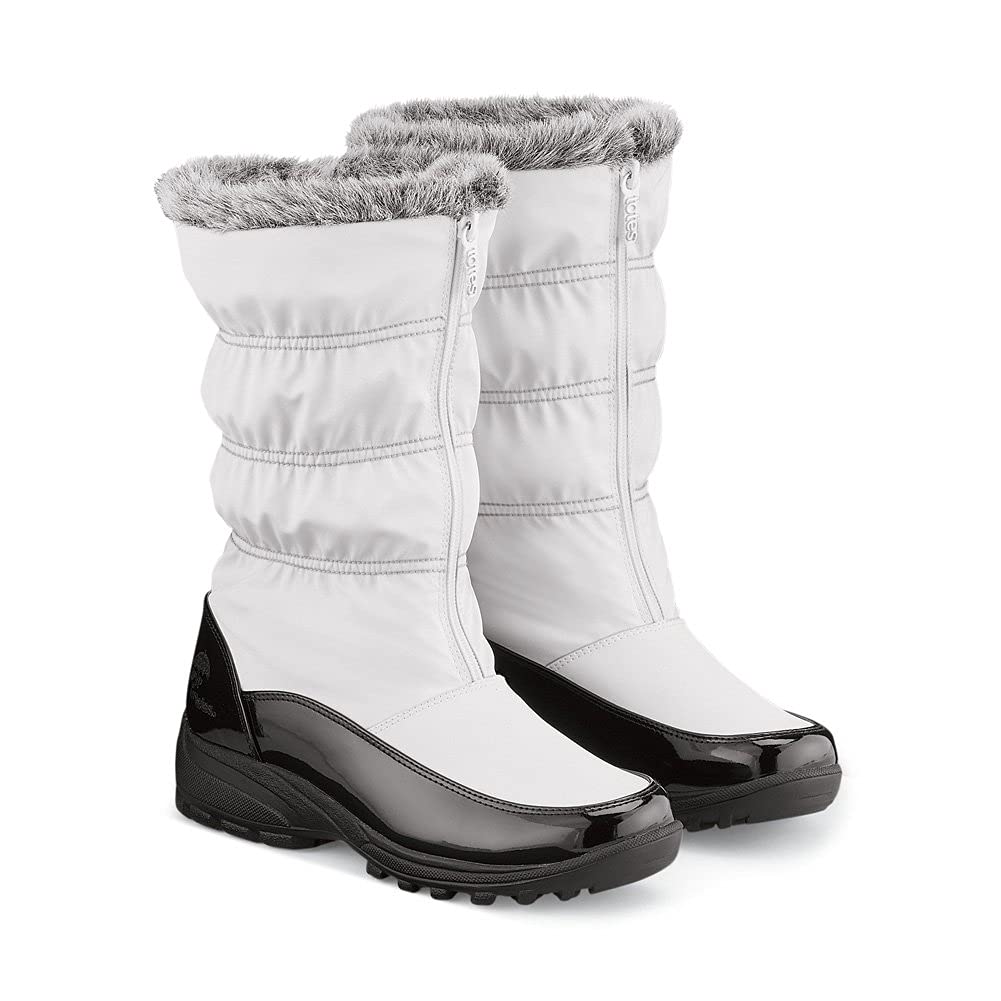 Waterproof Women's Winter Boots with Plush Lining & Front Zip - Black Size 10 | Warm Snow Boots for Cold Weather, Outdoor Activities & Casual Wear